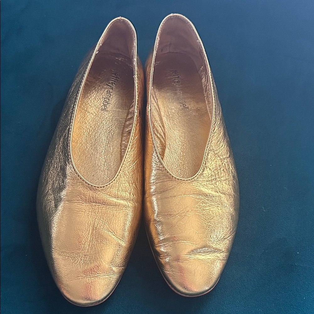 Jeffrey Campbell Metallic Gold Flats